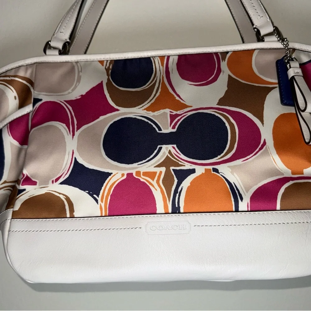 Coach Signature Multi-Color Canvas &‎ Leather Tote Bag - F23277 NWT